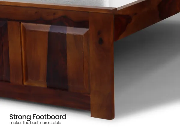 Regal Queen Bed with Navy Blue Leatherite